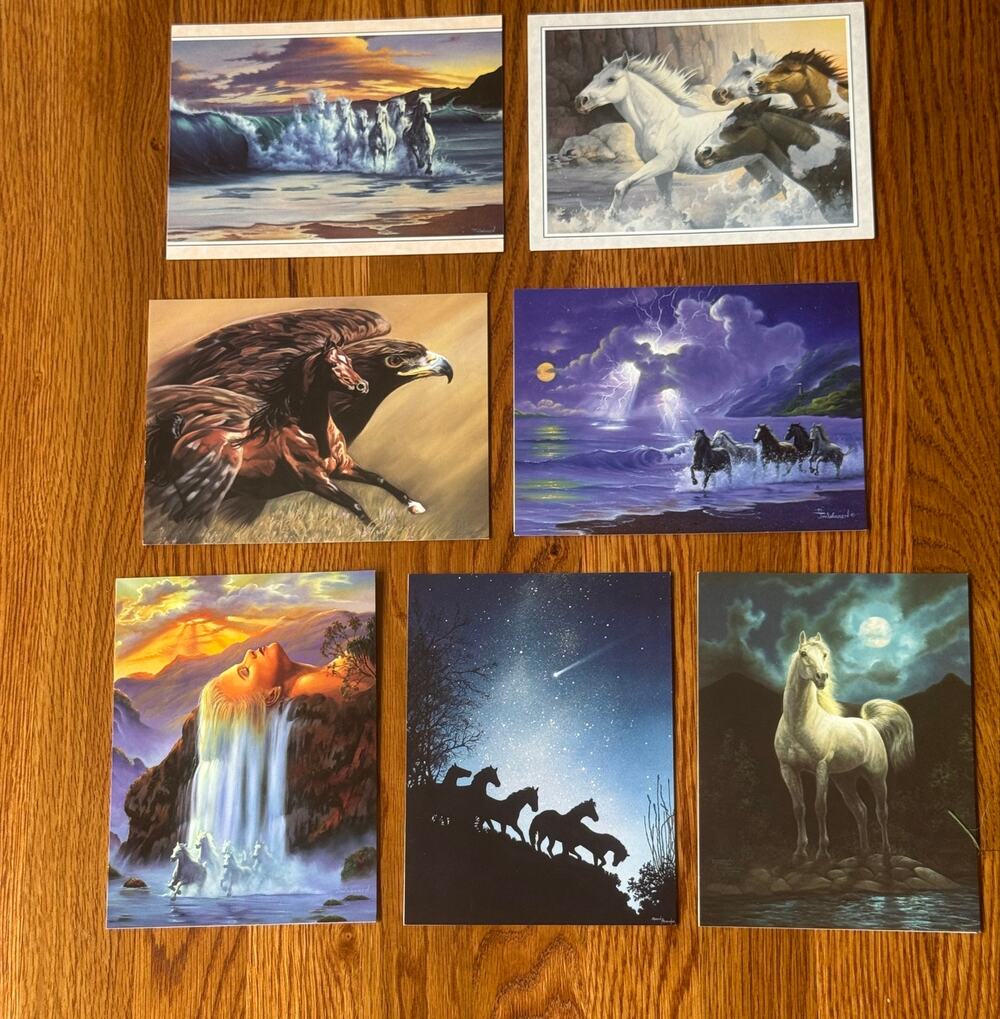 7 Leanin' Tree Greeting Cards Wild Horses Mystical No Envelopes